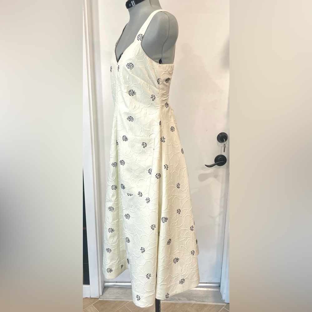 Rosie Assoulin Pocktail Dress, Cream&Black floral embossed Crepe, Midi, NWOT, 0 - Picture 8 of 16